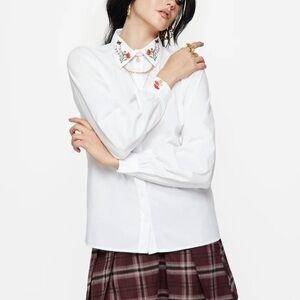 Disturbia Clothing - Dewdrop Cotton Embroidered Collar Shirt - Size US 4 - BNWOT